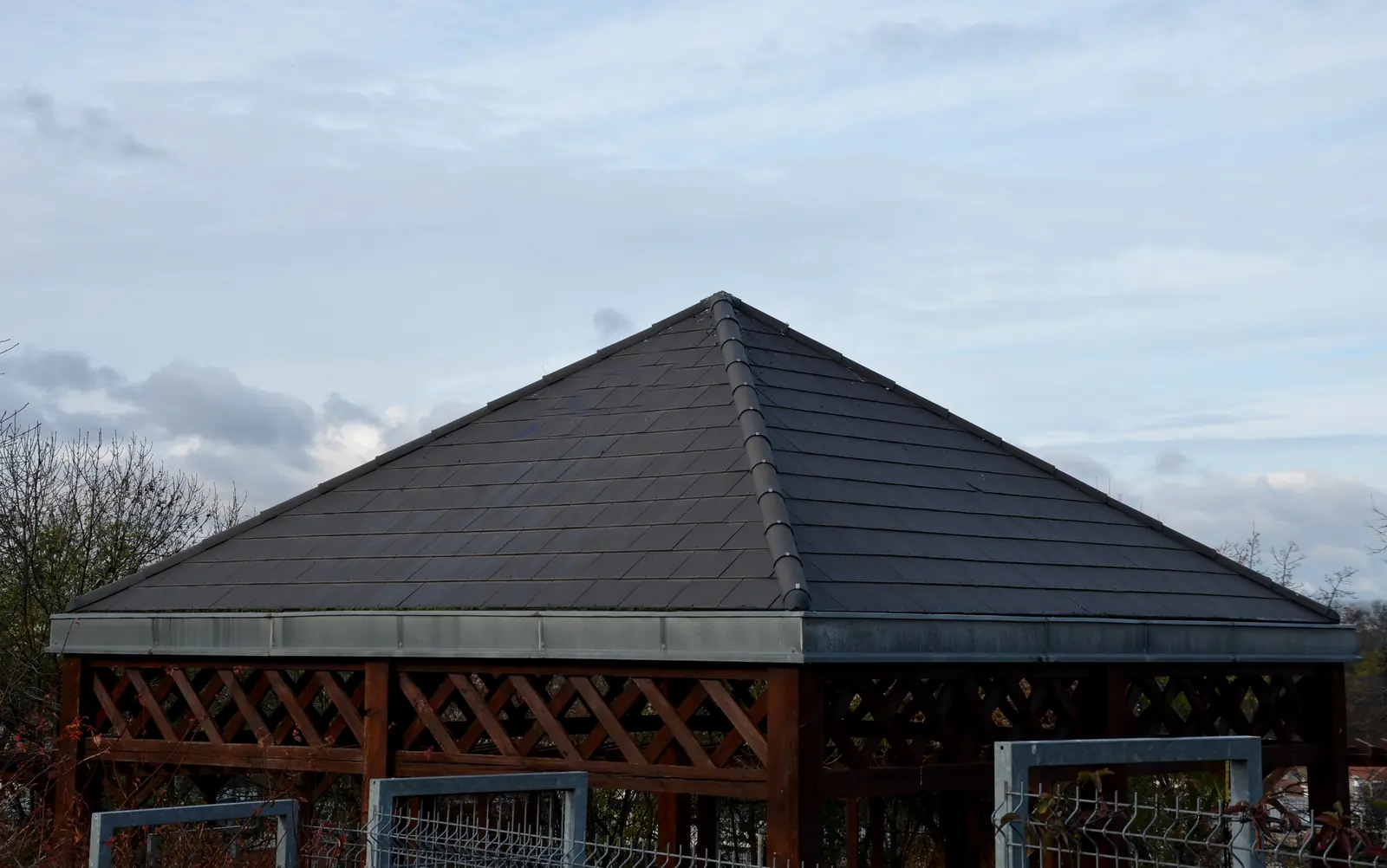 Hipped slate roof